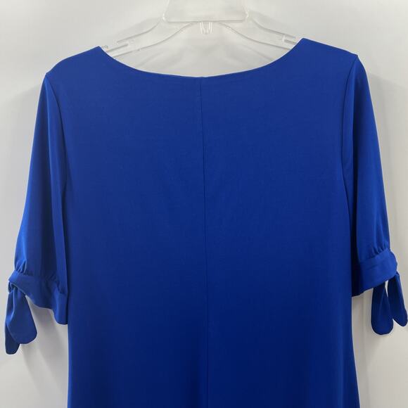 Eliza J Women’s Royal Blue Pullover Sheath Dress Bow Sleeve Lined 10 Cocktail - Picture 6 of 9